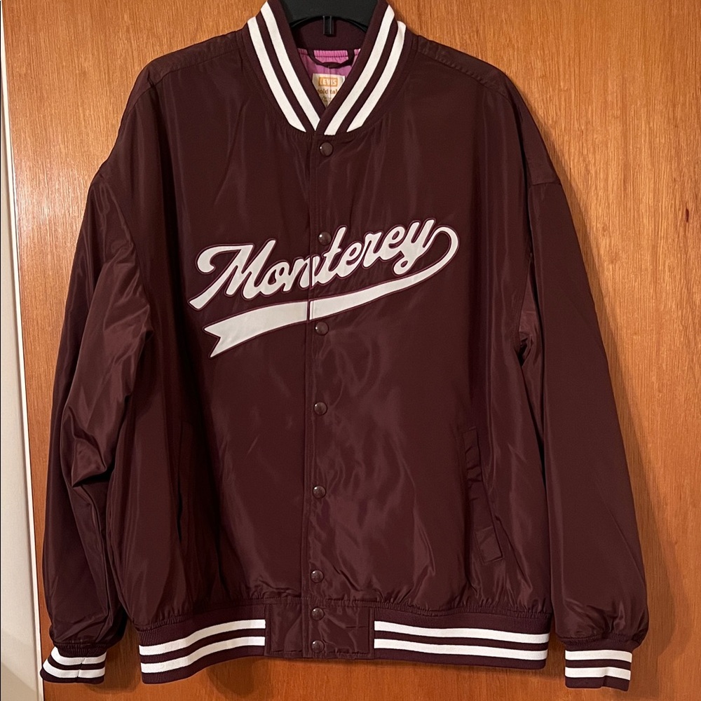 Levi's “gold tab” Maroon Varsity Jacket w/ White Accents Silky Smooth MSRP: $148